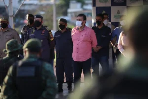 Ayrton Norte e Louismar Bonates na inauguração da nova sede do Battalhão Ambiental, em Manaus ( Lucas Silva/Secom).
