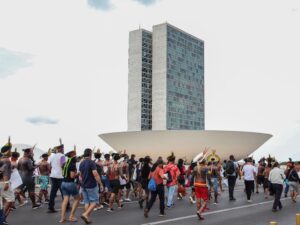 Brasília (DF), 30/08/2023, Manifestação de Indígenas contra o marco temporal, na Esplanada dos Ministérios. Foto: Antônio Cruz/Agência Brasil